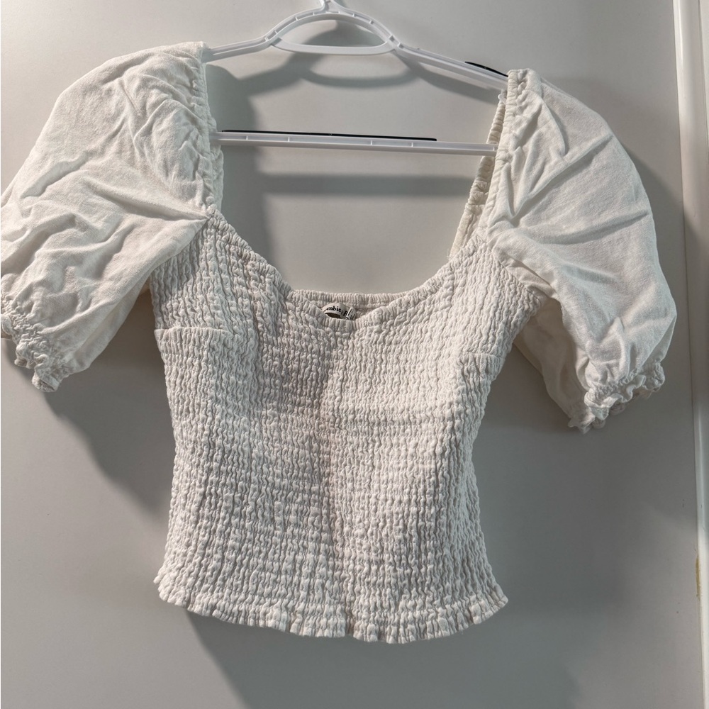 Abercrombie White Smocked Women's Top